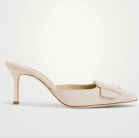 MANOLO BLAHNIK Maysale 70 Suede Mules - Picture 3 of 10